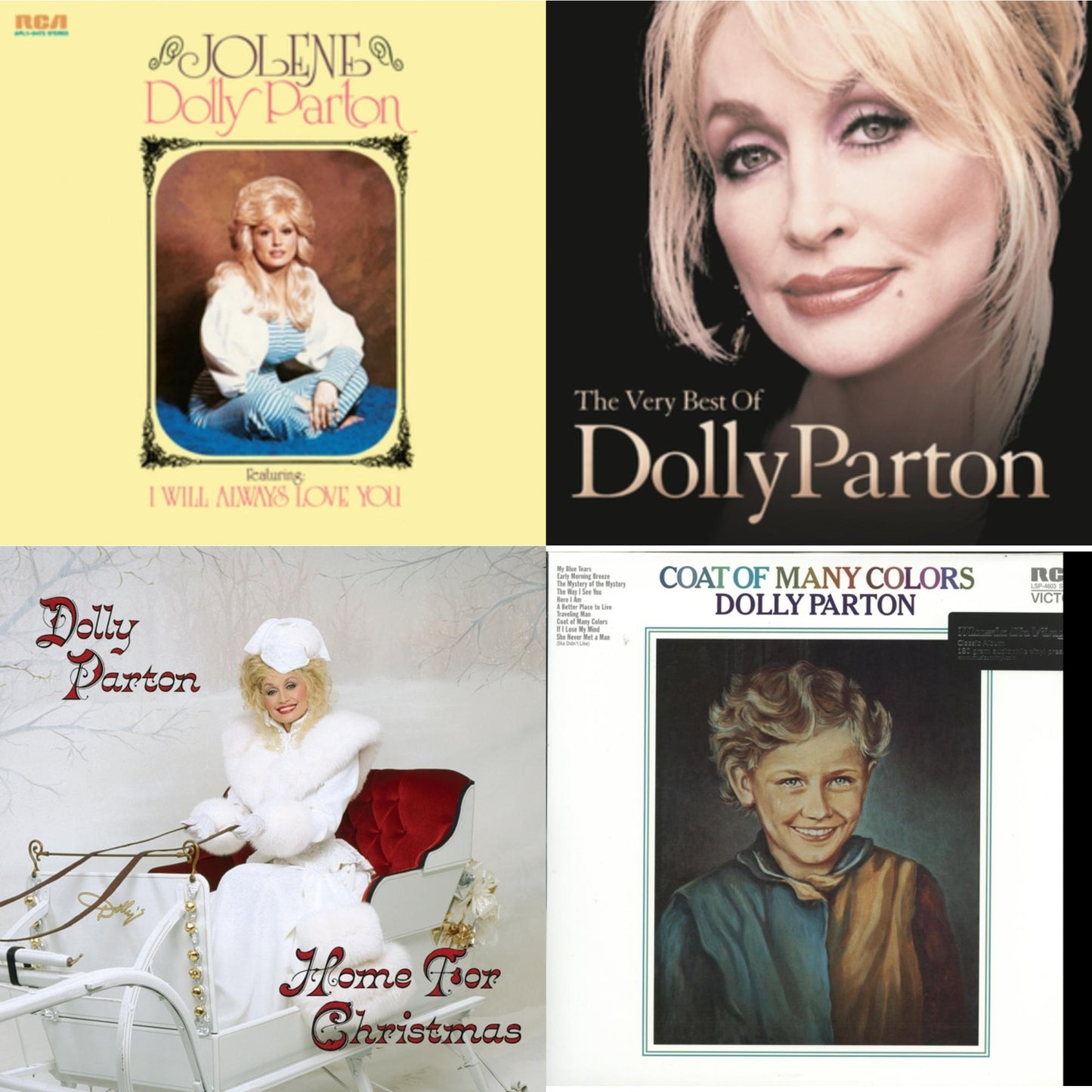 Dolly Parton - Jolene (140G/Dl Insert) & Very Best Of Dolly Parton (2LP) & Home For Christmas (140G) & Coat Of Many Colors (180G)