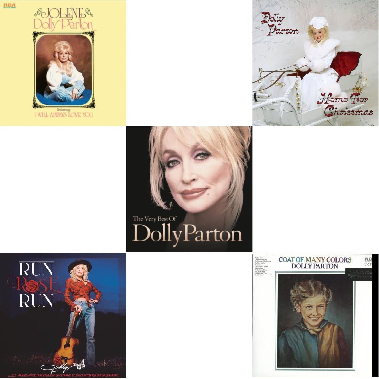 Dolly Parton - Jolene (140G/Dl Insert) & Run Rose Run & Very Best Of Dolly Parton (2LP) & Home For Christmas (140G) & Coat Of Many Colors (180G)