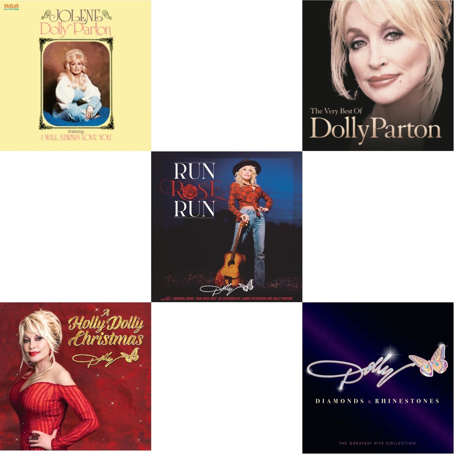 Dolly Parton - Holly Dolly Christmas (Ultimate Deluxe Edition) & Jolene (140G/Dl Insert) & Run Rose Run & Very Best Of Dolly Parton (2LP) & Diamonds & Rhinestones: The Greatest Hits Collection (2LP)