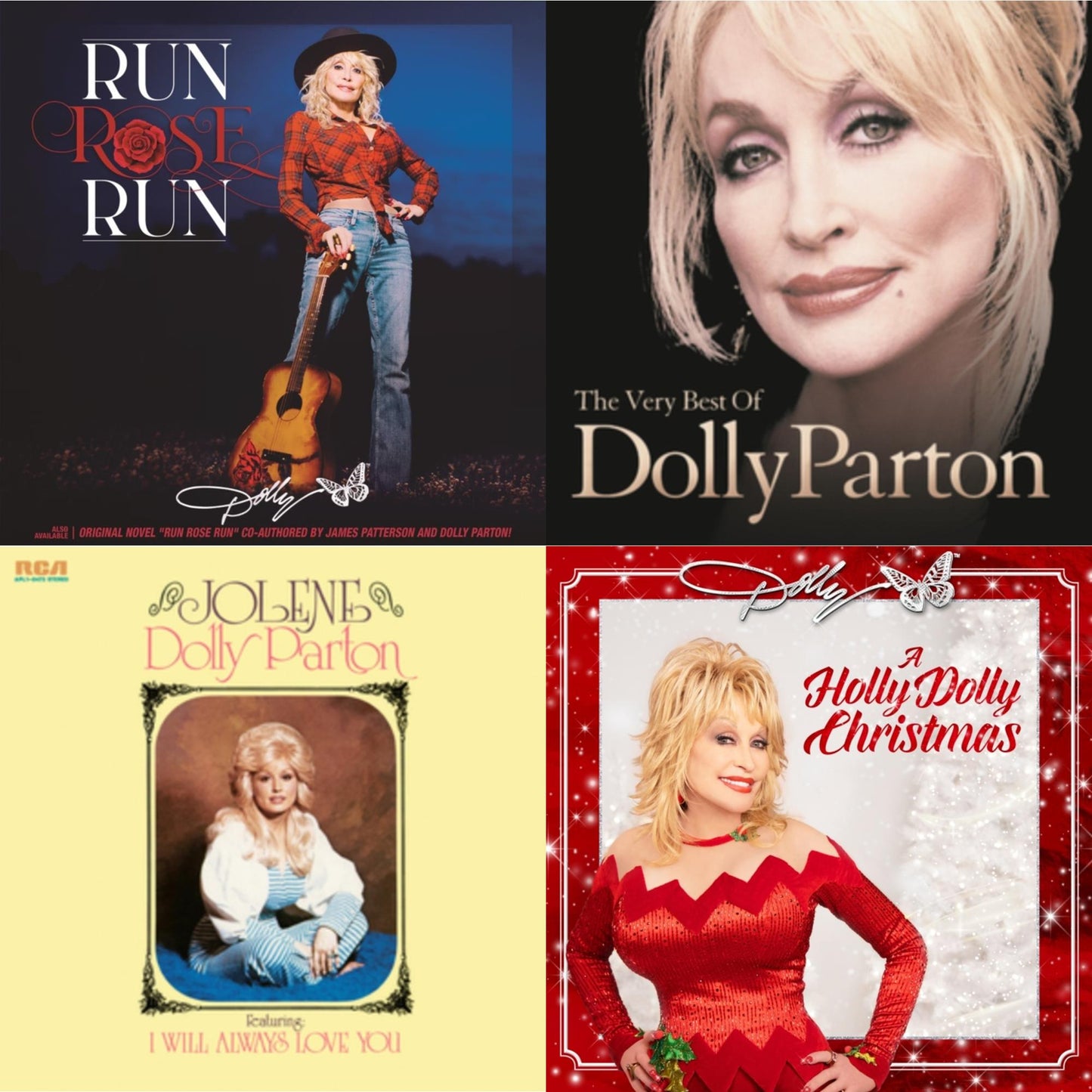 Dolly Parton - Holly Dolly Christmas (Opaque Red LP Vinyl) & Jolene (140G/Dl Insert) & Run Rose Run & Very Best Of Dolly Parton (2LP)