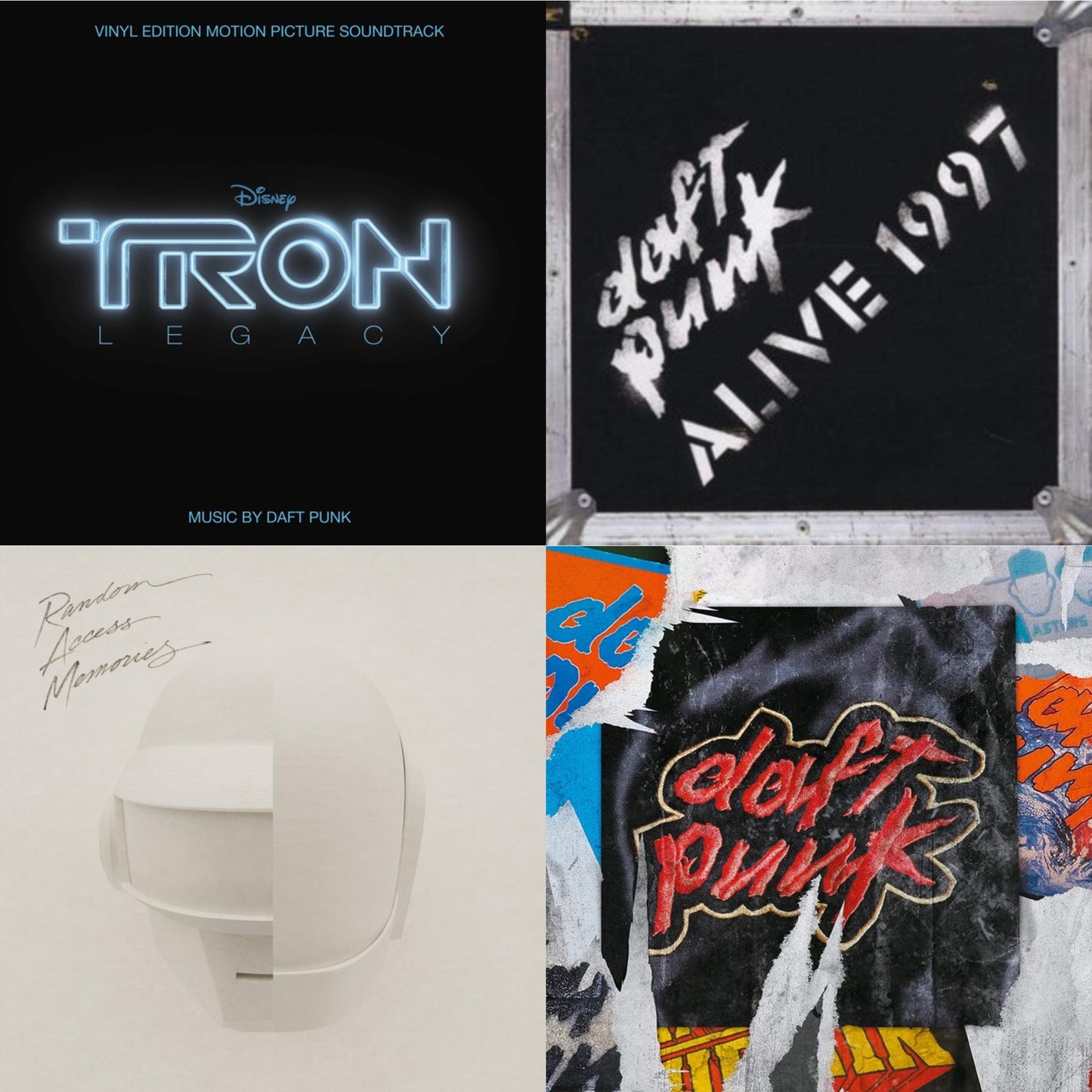 Daft Punk - Tron: Legacy Ost (2LP/180G) & Alive 1997 & Random Access Memories (Drumless Edition) (2LP/180G) & Homework (Limited/2LP)