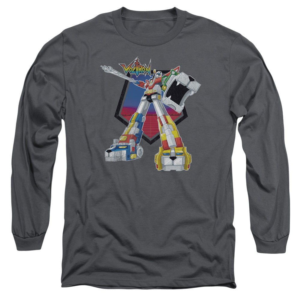 Voltron Blazing Sword Mens Long Sleeve Shirt Charcoal Officially Licensed