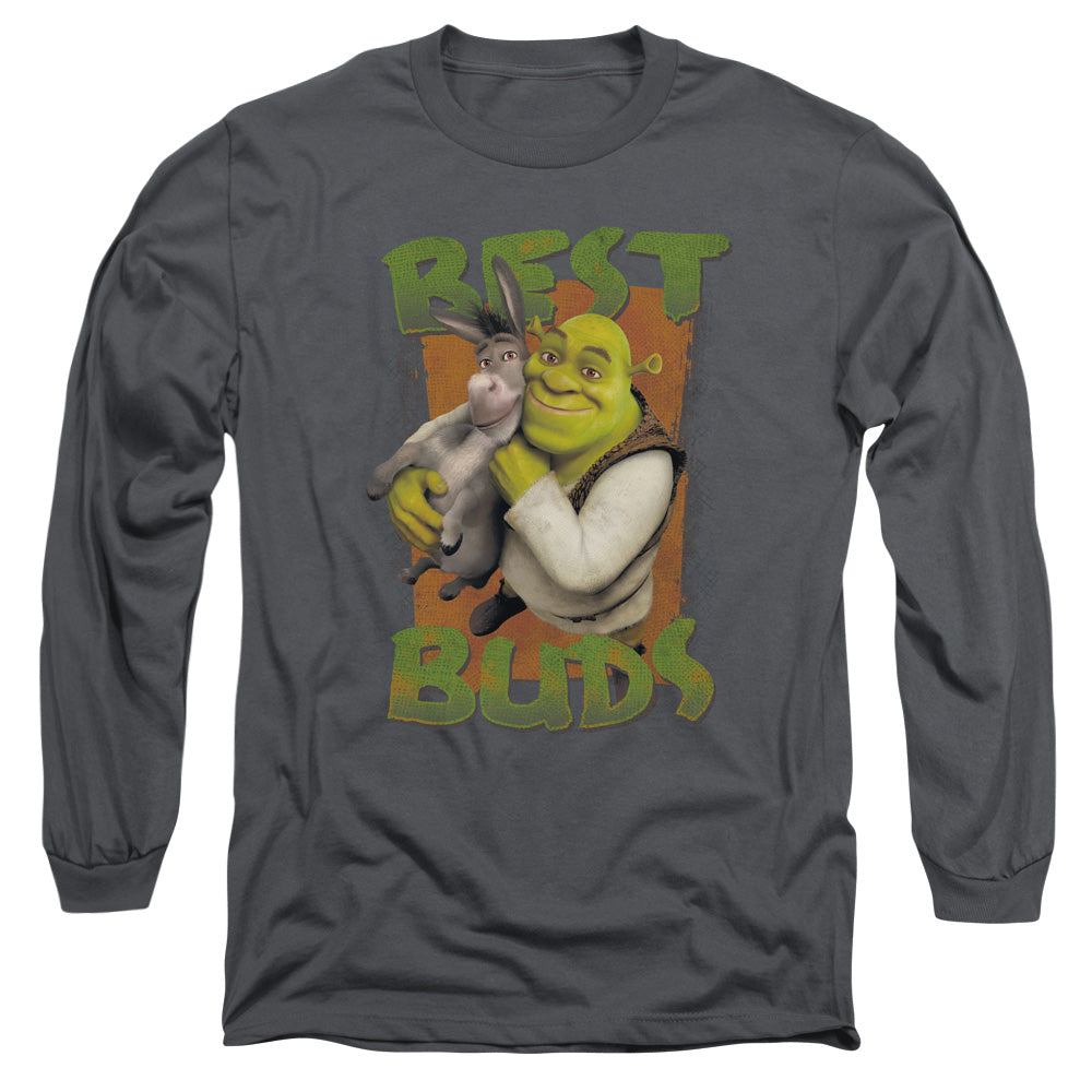 Shrek Buds Mens Long Sleeve Shirt Charcoal Officially Licensed Officially Licensed