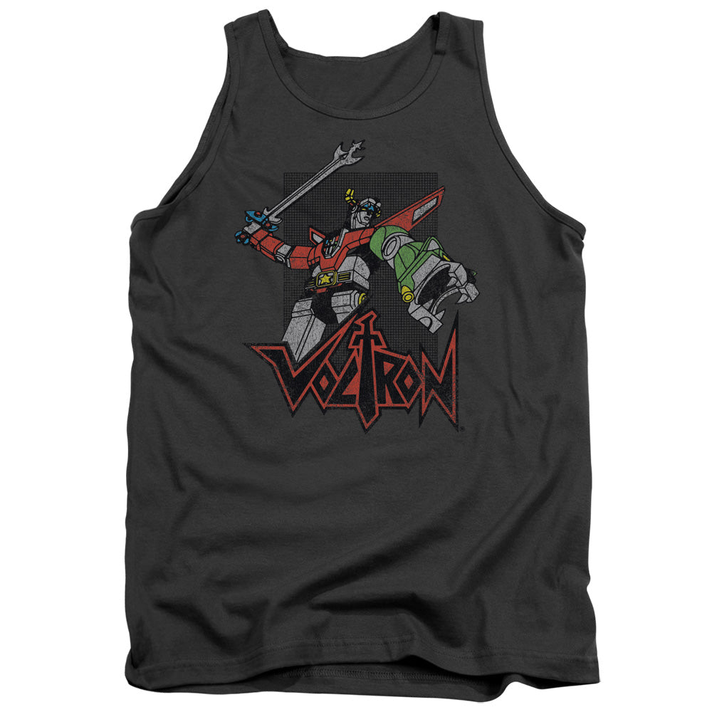 Voltron Roar Mens Tank Top Shirt Charcoal Officially Licensed
