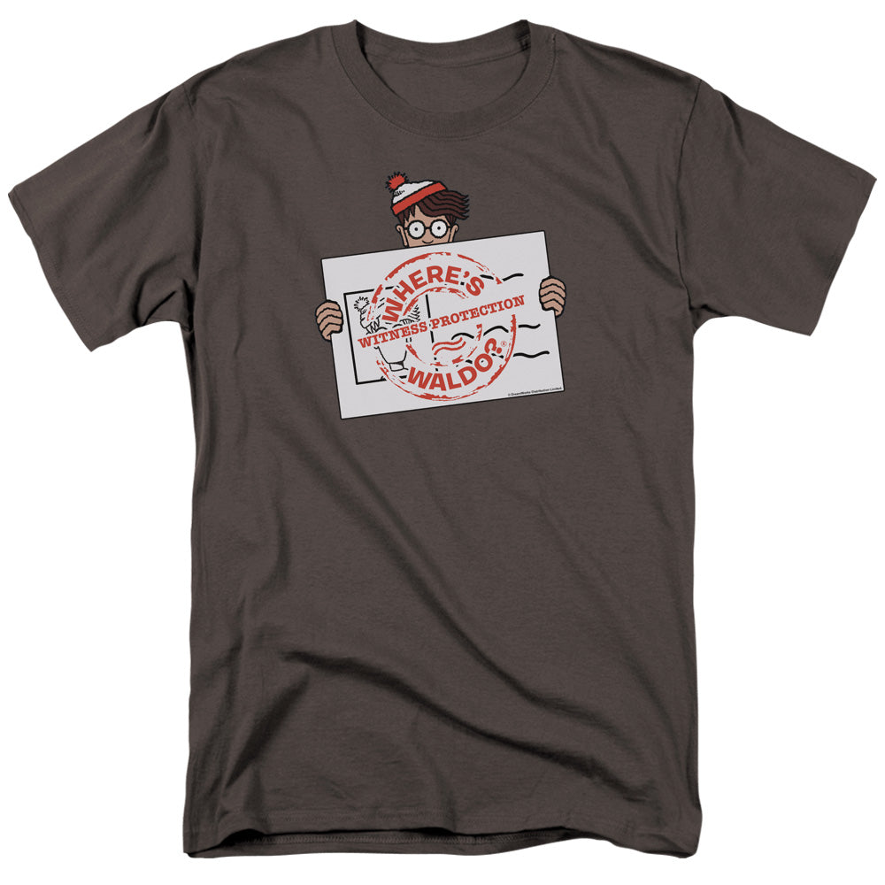 Wheres Waldo Witness Protection Mens T Shirt Charcoal Officially Licensed