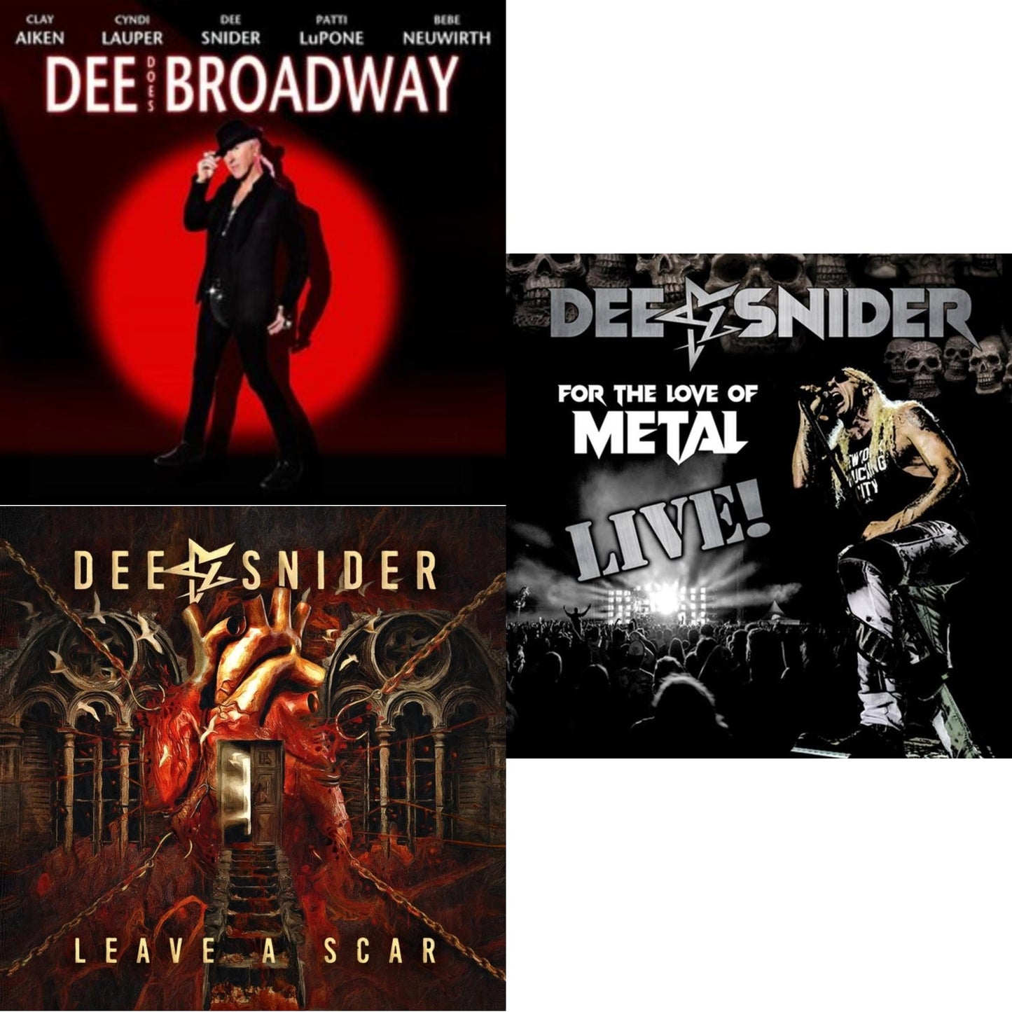 Dee Snider - Dee Does Broadway (Red & Black Swirl LP Vinyl) & For The Love Of Metal (Live) (LP/DVD) & Leave A Scar