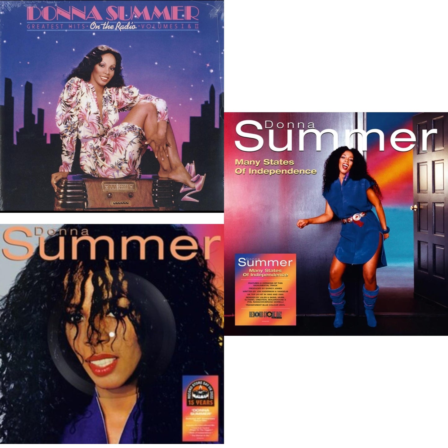 Donna Summer - On The Radio: Greatest Hits Vol. I & Ii (2LP/1 Pink 1 Lavender) & Donna Summer (40Th Anniversary/Picture Disc) & Many States Of Independence (Color LP Vinyl)