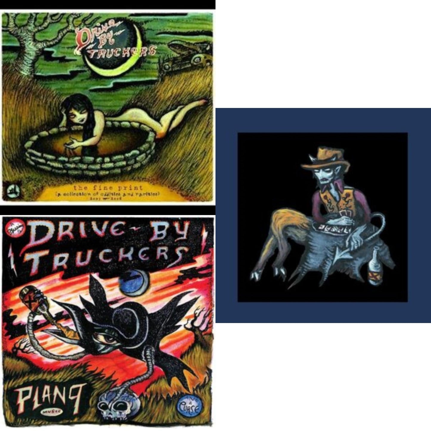 Drive-By Truckers - Fine Print (Clear With Green Splatter Vinyl/Limited Edition/2LP/180G) & Plan 9 Records July 13, 2006 (3LP) & Complete Dirty South (Reposado Color Vinyl/2LP)
