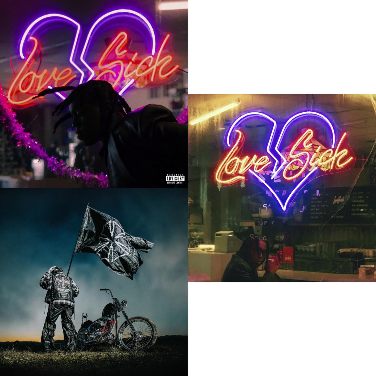 Don Toliver - Love Sick (2LP/Translucent Glitter Red Vinyl/Poster) & Hardstone Pyscho (Cobalt Blue Vinyl/2LP) & Love Sick