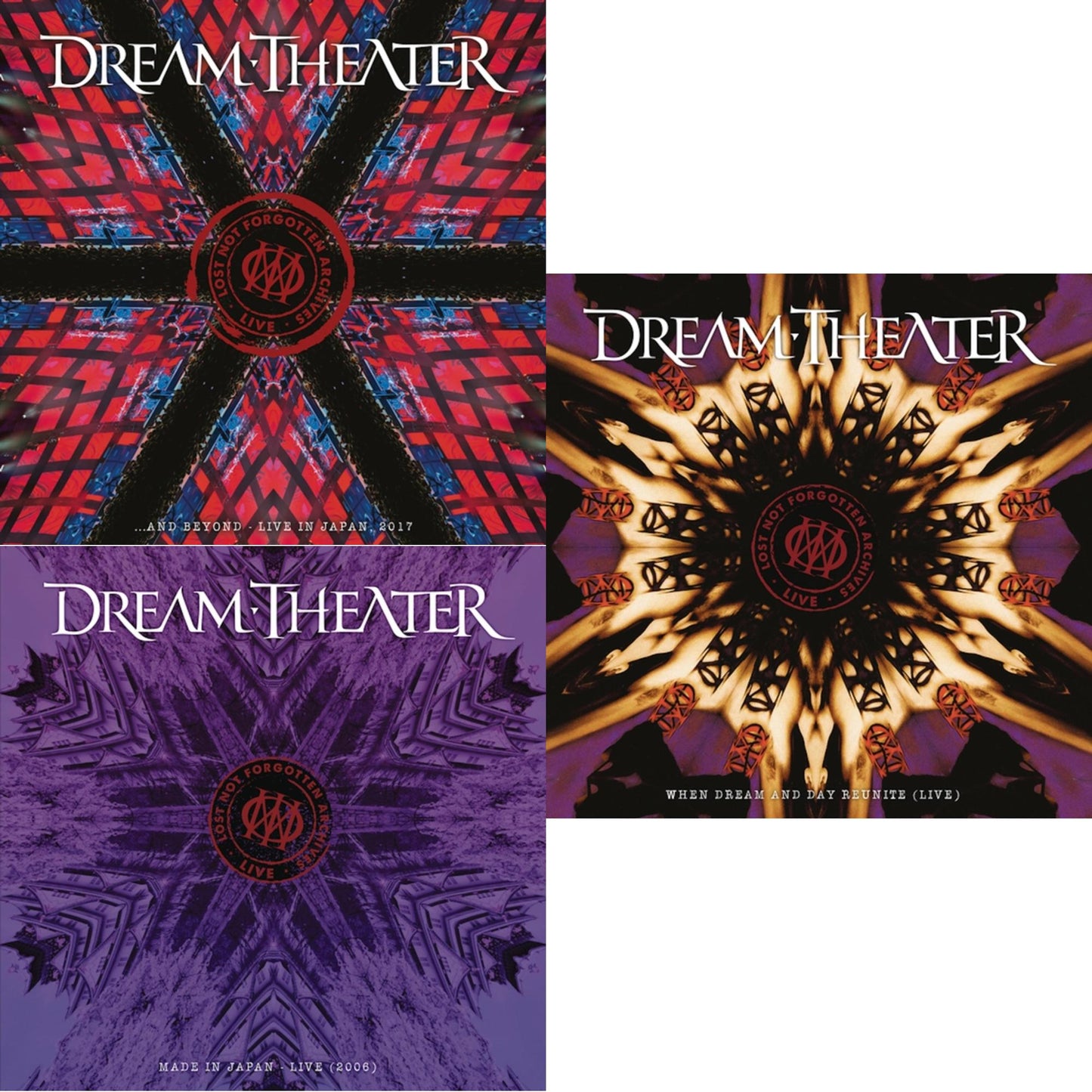 Dream Theater - Lost Not Forgotten Archives: When Dream And Day Reunite (Live) (2LP/CD) & Lost Not Forgotten Archives: ... & Beyond - Live In Japan, 2017 (2LP/CD) & Lost Not Forgotten Archives: Made In Japan - Live (2006) (2LP/CD)