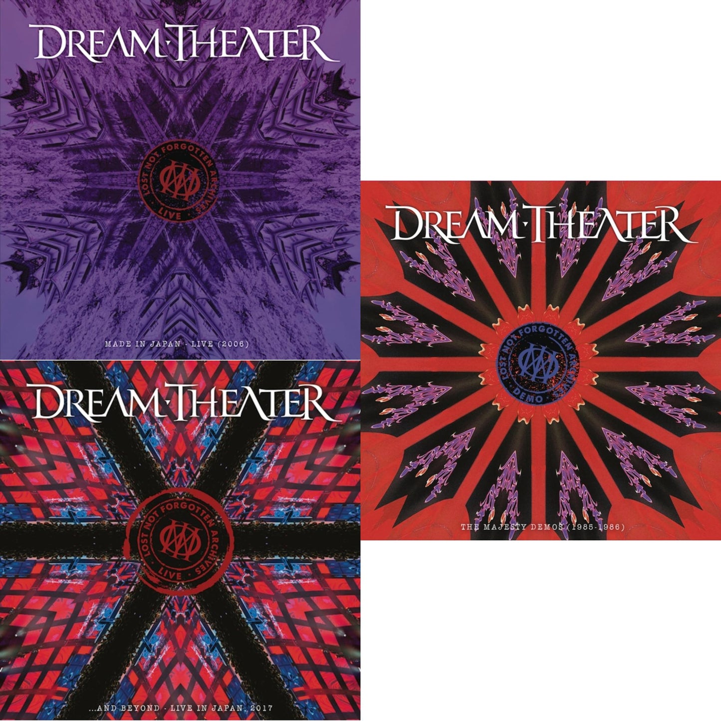 Dream Theater - Lost Not Forgotten Archives: The Majesty Demos (1985-1986) (2LP/CD) & Lost Not Forgotten Archives: ... & Beyond - Live In Japan, 2017 (2LP/CD) & Lost Not Forgotten Archives: Made In Japan - Live (2006) (2LP/CD)