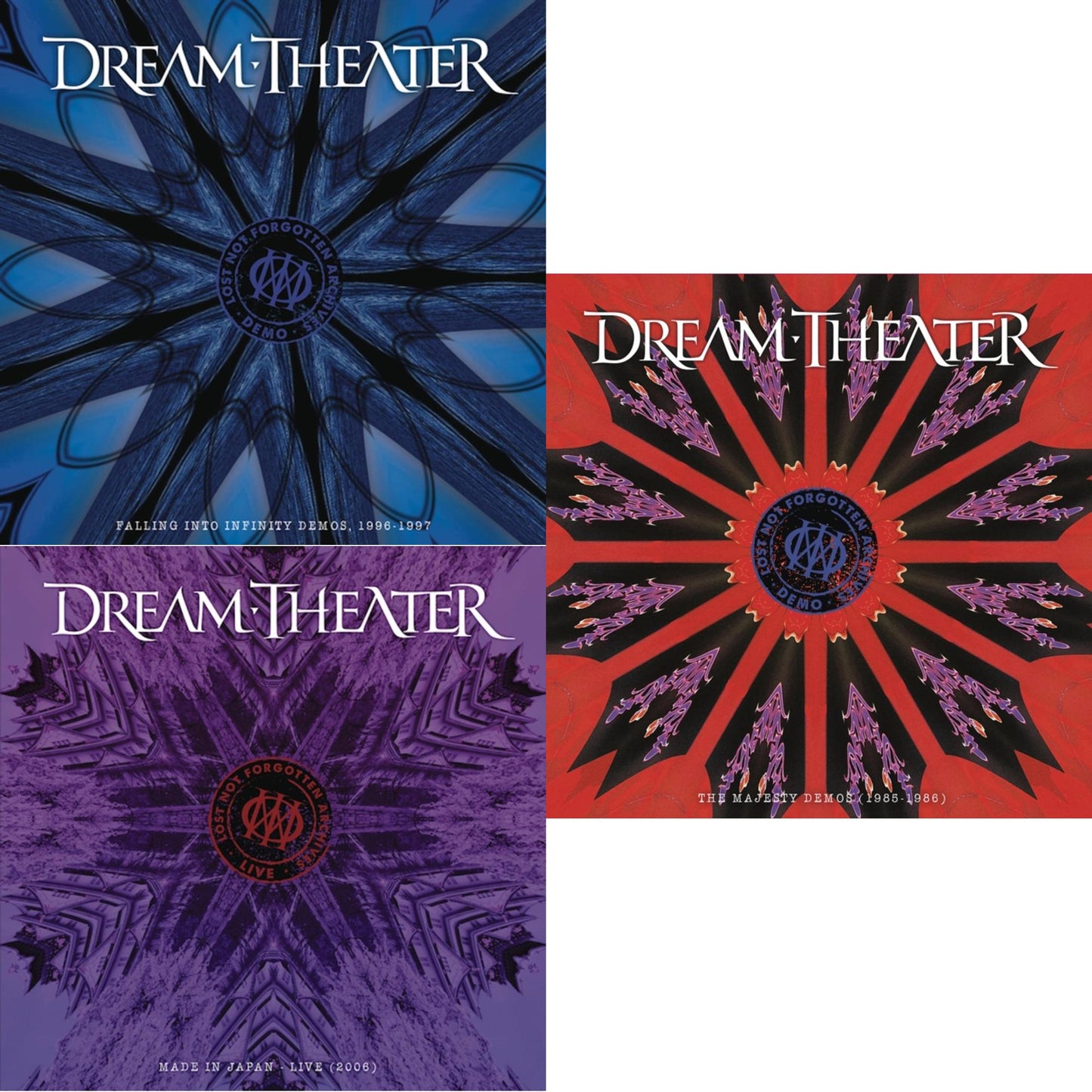 Dream Theater - Lost Not Forgotten Archives: The Majesty Demos (1985-1986) (2LP/CD) & Lost Not Forgotten Archives: Falling Into Infinity Demos, 1996-1997 (3LP/2CD) & Lost Not Forgotten Archives: Made In Japan - Live (2006) (2LP/CD)