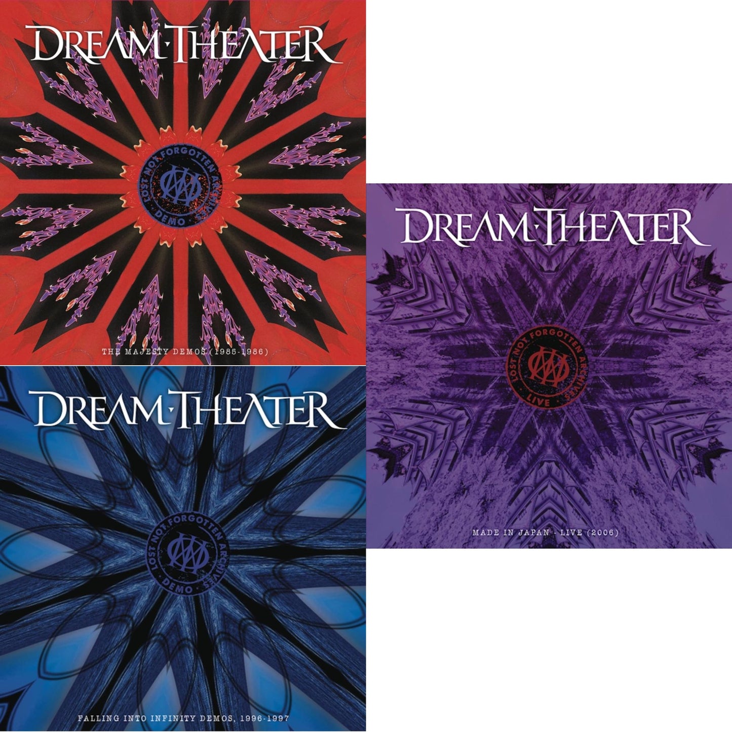 Dream Theater - Lost Not Forgotten Archives: The Majesty Demos (1985-1986) (2LP/CD) & Lost Not Forgotten Archives: Falling Into Infinity Demos, 1996-1997 (3LP/2CD/Sky Blue Vinyl) & Lost Not Forgotten Archives: Made In Japan - Live (2006) (2LP/CD)