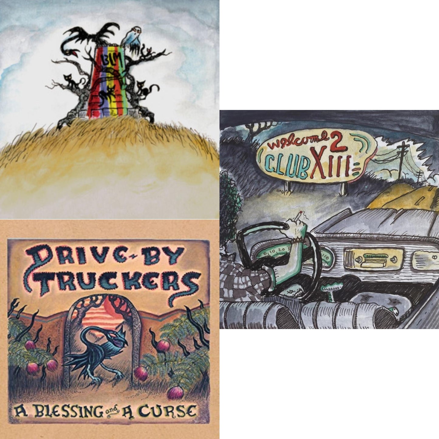 Drive-By Truckers - Blessing & A Curse (Clear With Purple Splatter LP Vinyl/Limited Edition/180G) & New Ok (Red LP Vinyl) & Welcome 2 Club Xiii