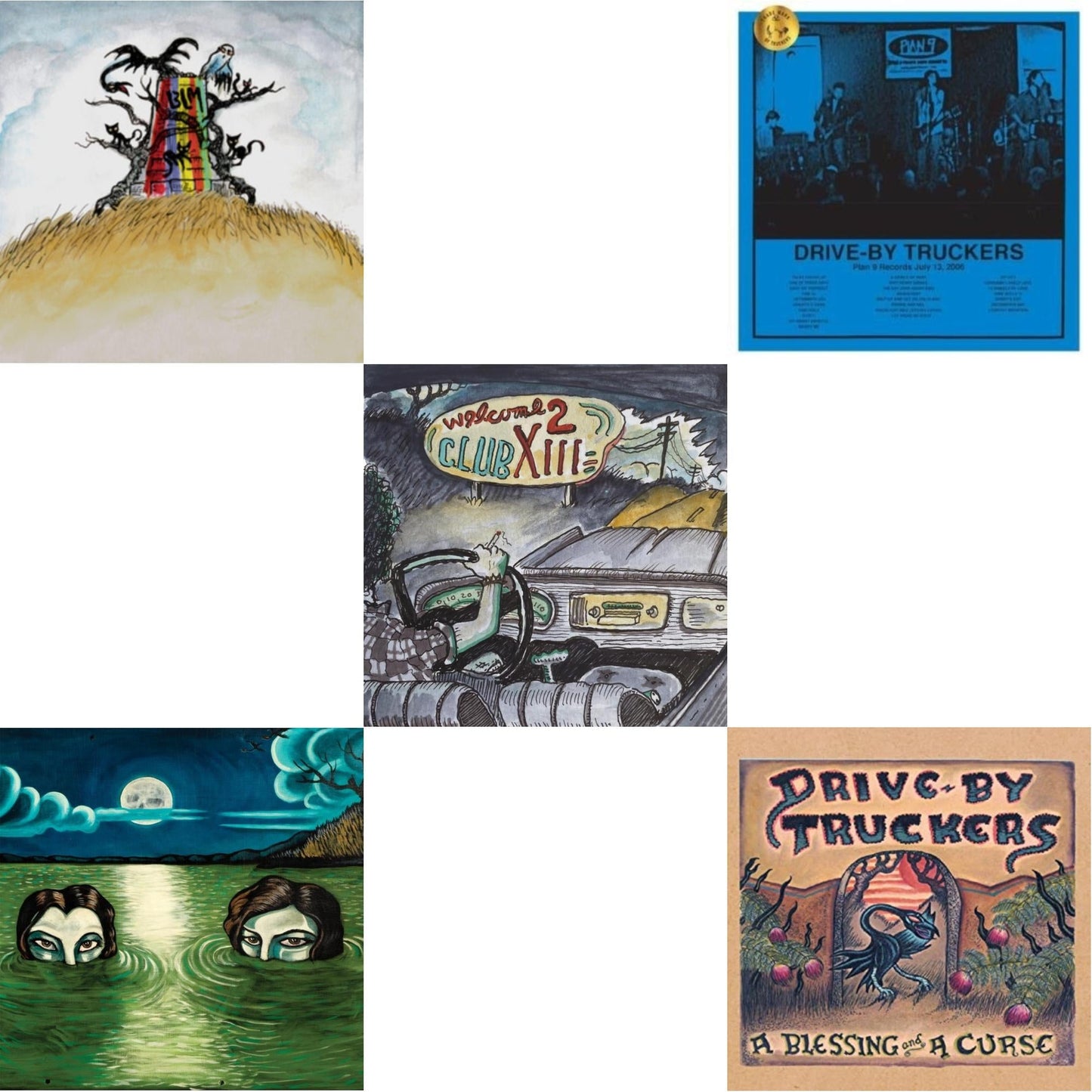Drive-By Truckers - New Ok (Red LP Vinyl) & English Oceans (10-Year Edition) (2LP/Sea-Glass Blue W/ D-Side Etching) & Welcome 2 Club Xiii & Plan 9 Records July 13, 2006 (3LP) & Blessing & A Curse (Clear With Purple Splatter LP Vinyl/Limited