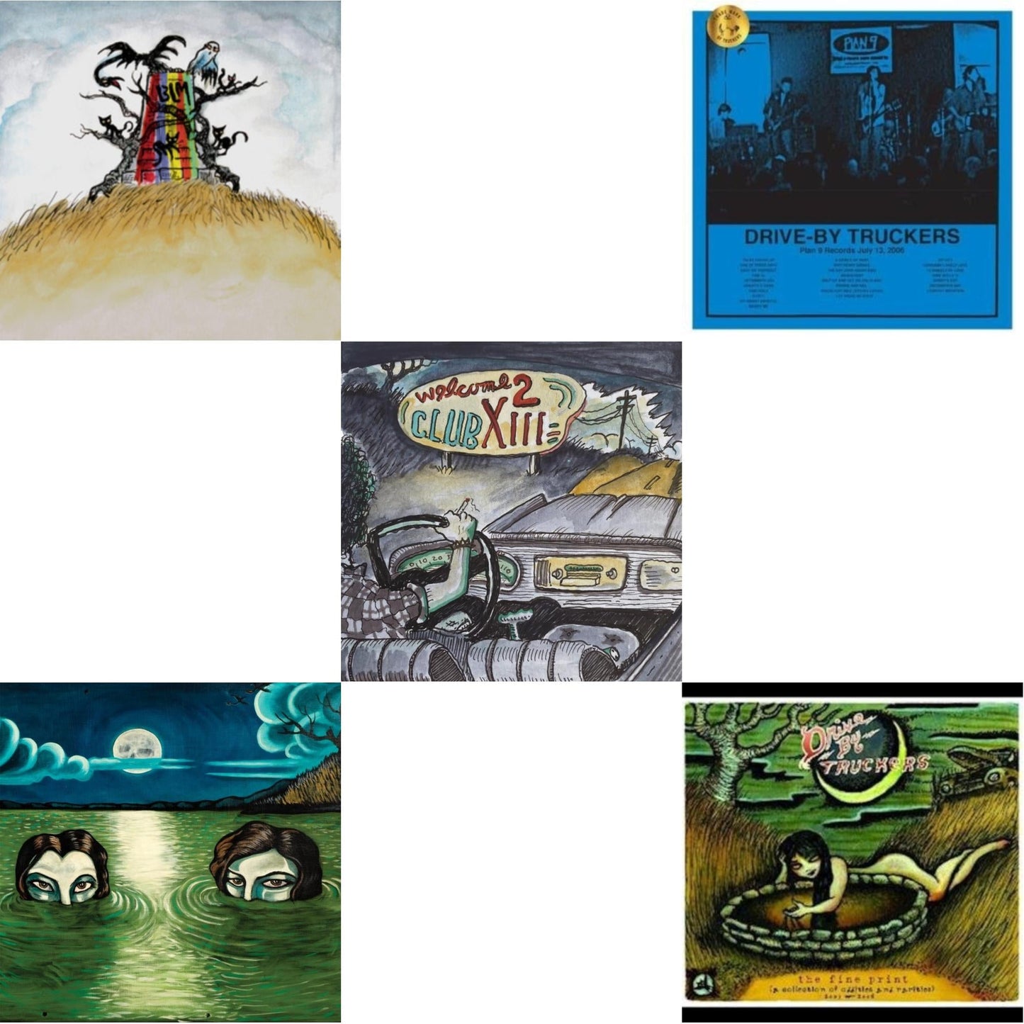 Drive-By Truckers - New Ok (Red LP Vinyl) & English Oceans (10-Year Edition) (2LP/Sea-Glass Blue W/ D-Side Etching) & Welcome 2 Club Xiii & Plan 9 Records July 13, 2006 (3LP) & Fine Print (Clear With Green Splatter Vinyl/Limited Edition/2LP/180G)