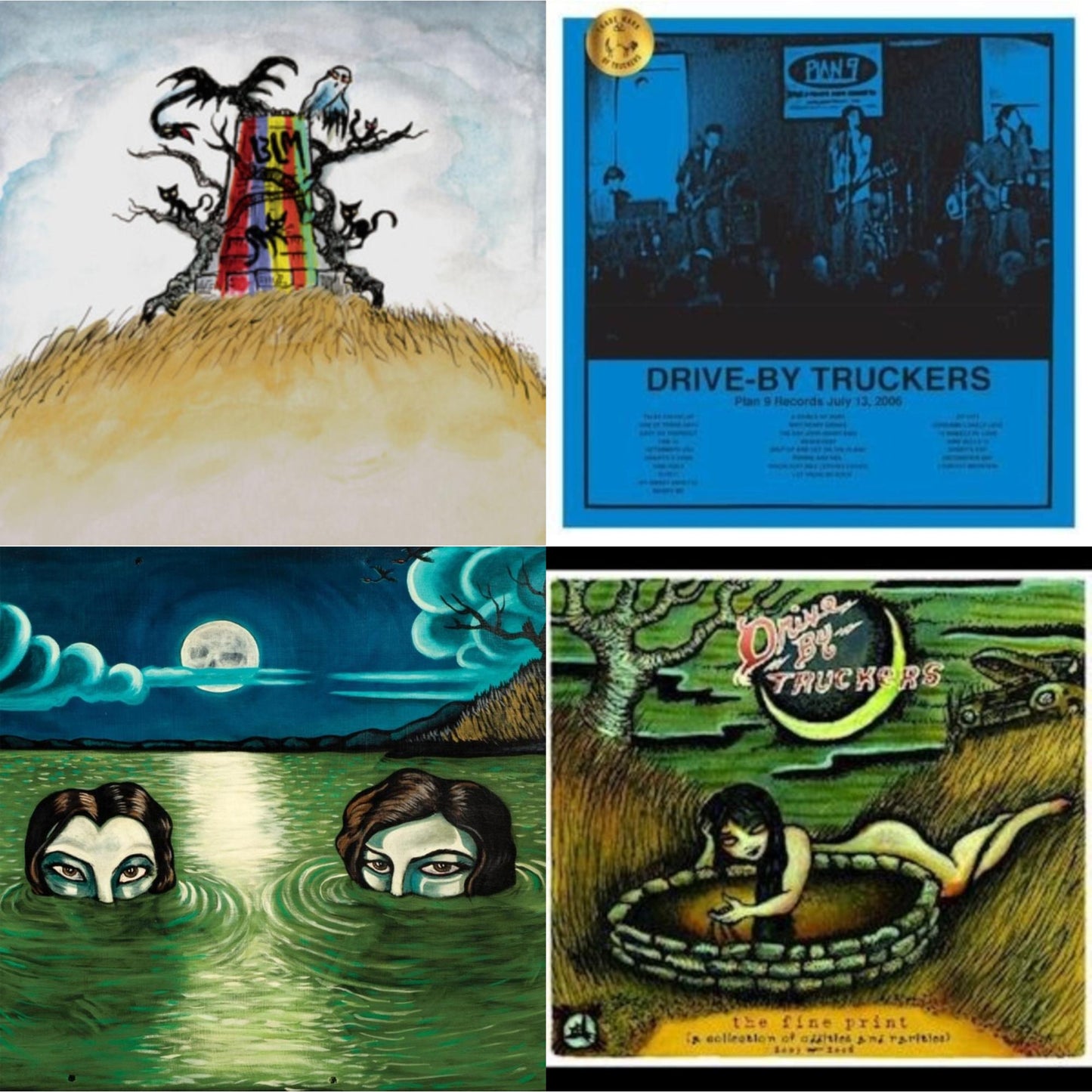 Drive-By Truckers - New Ok (Red LP Vinyl) & Plan 9 Records July 13, 2006 (3LP) & English Oceans (10-Year Edition) (2LP/Sea-Glass Blue W/ D-Side Etching) & Fine Print (Clear With Green Splatter Vinyl/Limited Edition/2LP/180G)
