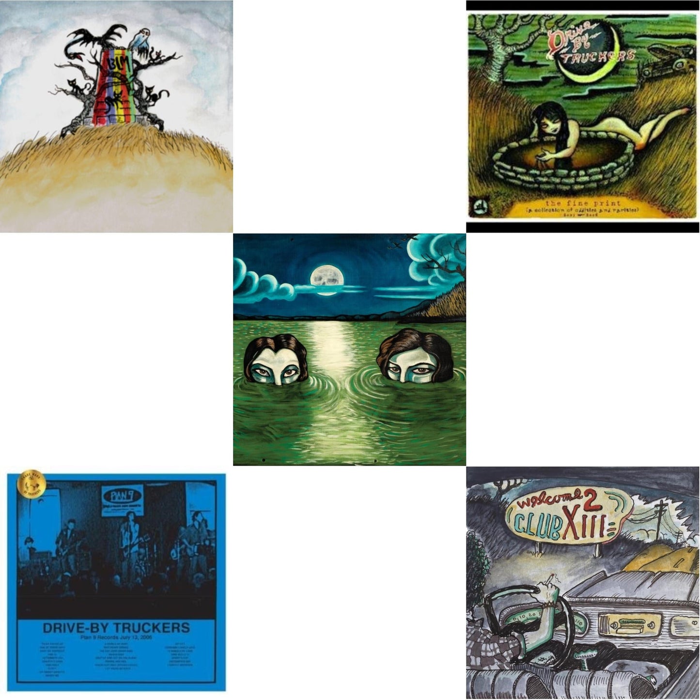 Drive-By Truckers - New Ok (Red LP Vinyl) & Plan 9 Records July 13, 2006 (3LP) & English Oceans (10-Year Edition) (2LP/Sea-Glass Blue W/ D-Side Etching) & Fine Print (Clear With Green Splatter Vinyl/Limited Edition/2LP/180G) & Welcome 2 Club Xiii