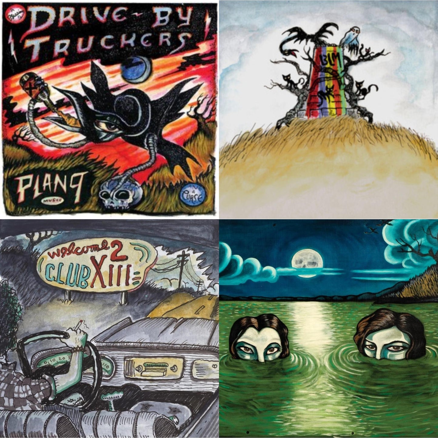 Drive-By Truckers - Plan 9 Records July 13, 2006 (3LP) & New Ok (Red LP Vinyl) & Welcome 2 Club Xiii & English Oceans (10-Year Edition) (2LP/Sea-Glass Blue W/ D-Side Etching)