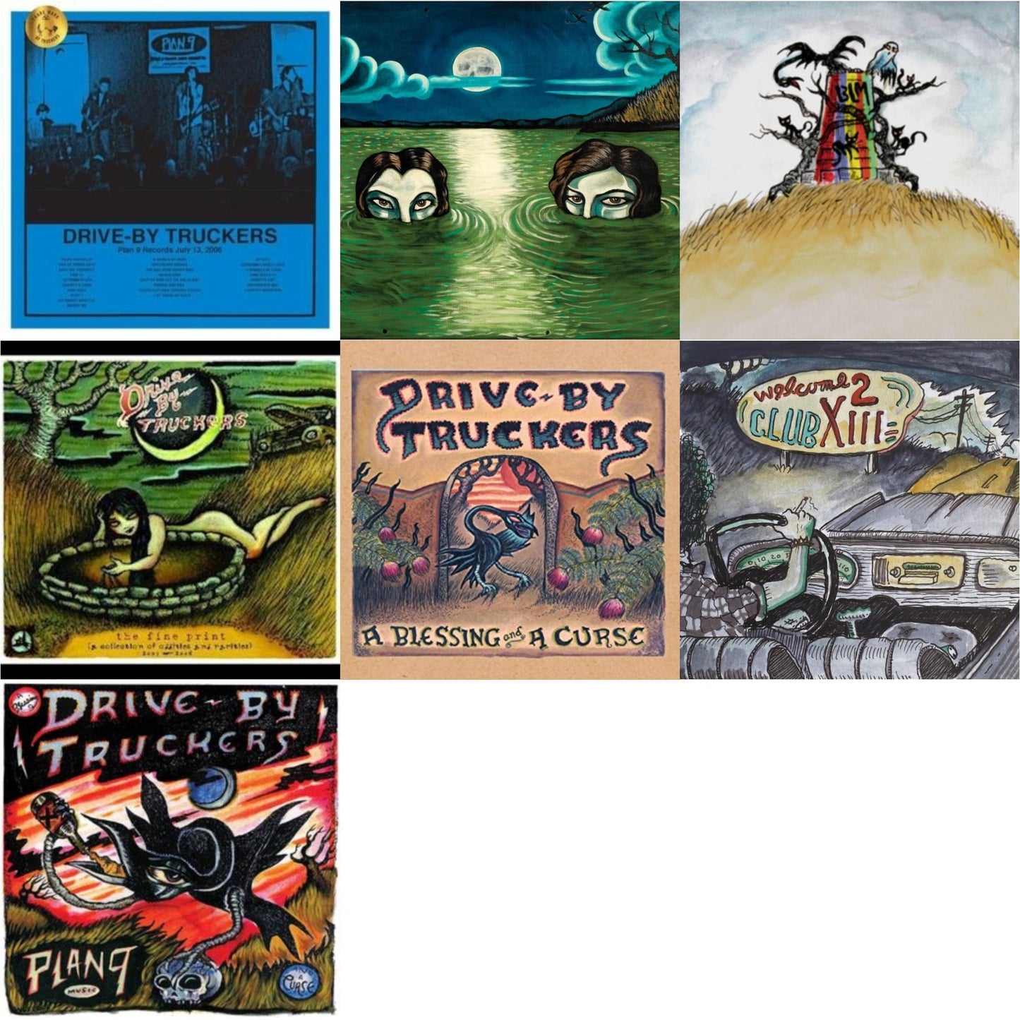 Drive-By Truckers - Plan 9 Records July 13, 2006 (3LP) & Blessing & A Curse (Clear With Purple Splatter LP Vinyl/Limited Edition/180G) & Fine Print (Clear With Green Splatter Vinyl/Limited Edition/2LP/180G) & Plan 9 Records July 13, 2006 (3LP) & New