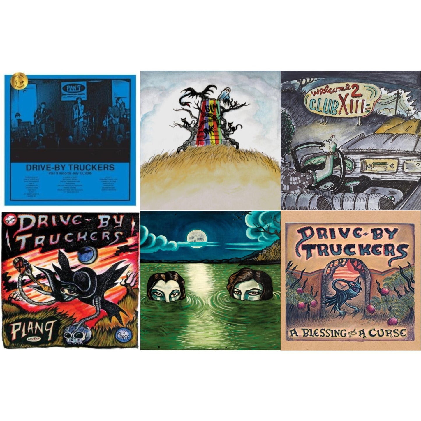 Drive-By Truckers - Plan 9 Records July 13, 2006 (3LP) & New Ok (Red LP Vinyl) & Welcome 2 Club Xiii & Plan 9 Records July 13, 2006 (3LP) & English Oceans (10-Year Edition) (2LP/Sea-Glass Blue W/ D-Side Etching) & Blessing & A Curse (Clear With