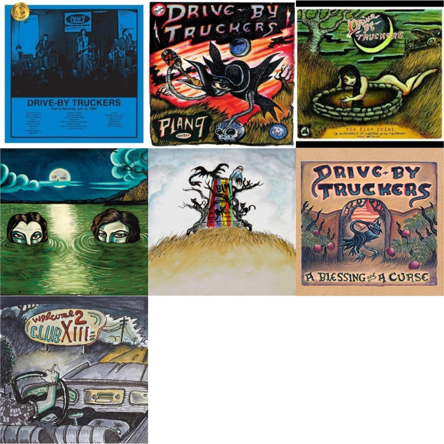 Drive-By Truckers - Plan 9 Records July 13, 2006 (3LP) & Blessing & A Curse (Clear With Purple Splatter LP Vinyl/Limited Edition/180G) & Fine Print (Clear With Green Splatter Vinyl/Limited Edition/2LP/180G) & Plan 9 Records July 13, 2006 (3LP) & New
