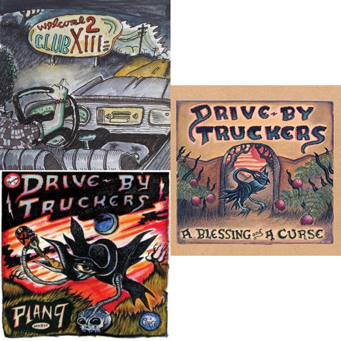 Drive-By Truckers - Blessing & A Curse (Clear With Purple Splatter LP Vinyl/Limited Edition/180G) & Plan 9 Records July 13, 2006 (3LP) & Welcome 2 Club Xiii