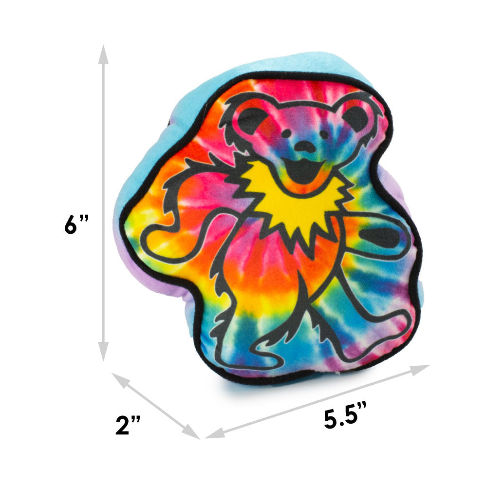 Grateful Dead Dancing Bear Tie Dye Multi Color Plush Squeaker Dog Toy