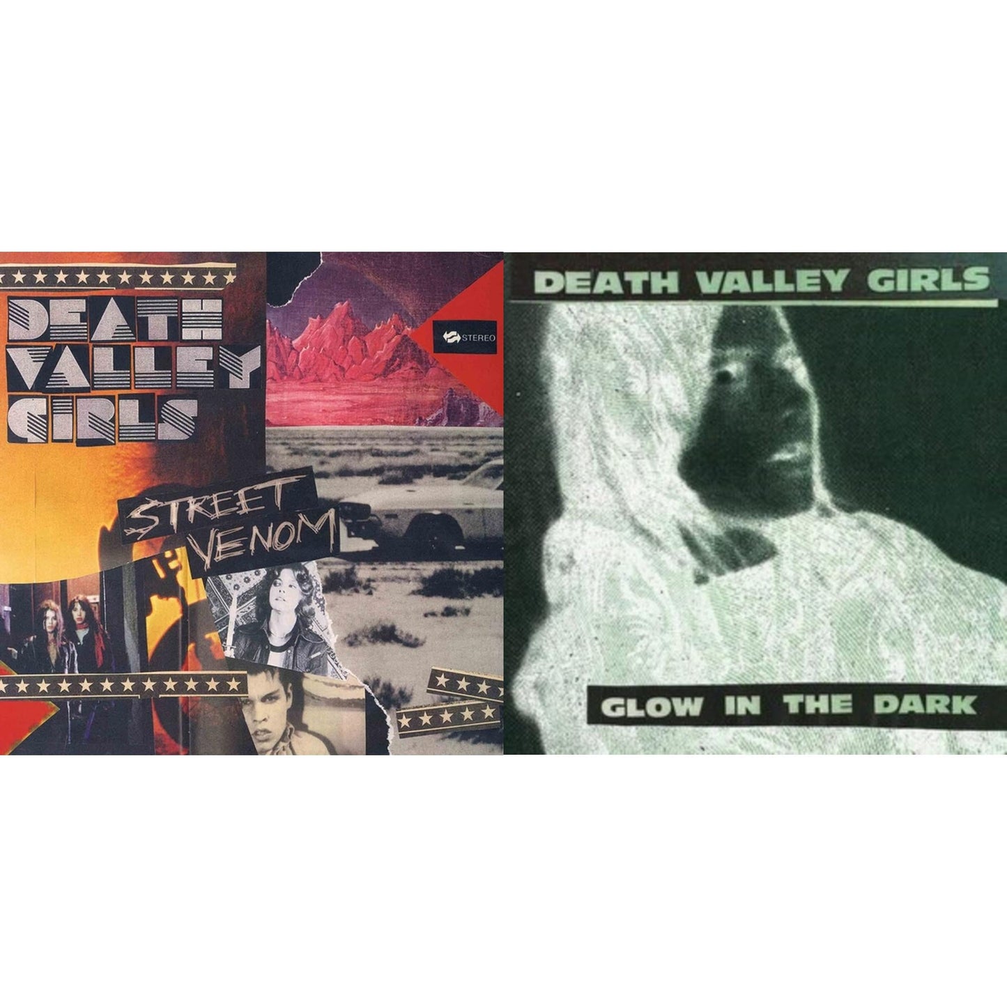 Death Valley Girls - Glow In The Dark (Neon Green & Red W/ Black Splatter LP Vinyl) & Street Venom (Deluxe Edition/Milky Clear W/ Yellow & Red Splatter LP Vinyl) (I)