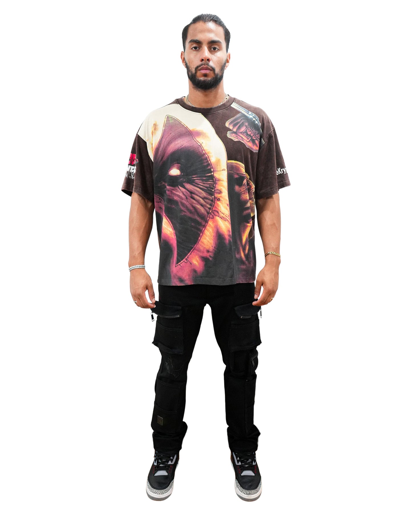 Deadpool x Wolverine - Claws and Chaos Oversized Brown Mens T Shirt