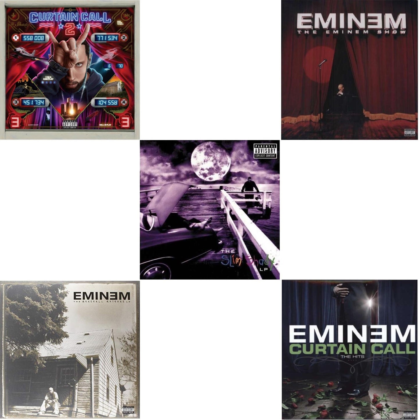 Eminem - Curtain Call 2 (2LP) & Curtain Call: Hits & Slim Shady LP & Marshall Mathers LP & Eminem Show