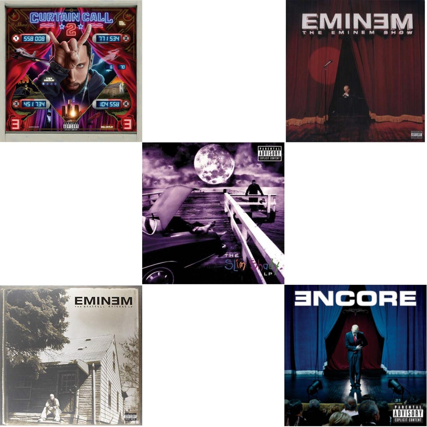 Eminem - Curtain Call 2 (2LP) & Encore & Slim Shady LP & Marshall Mathers LP & Eminem Show