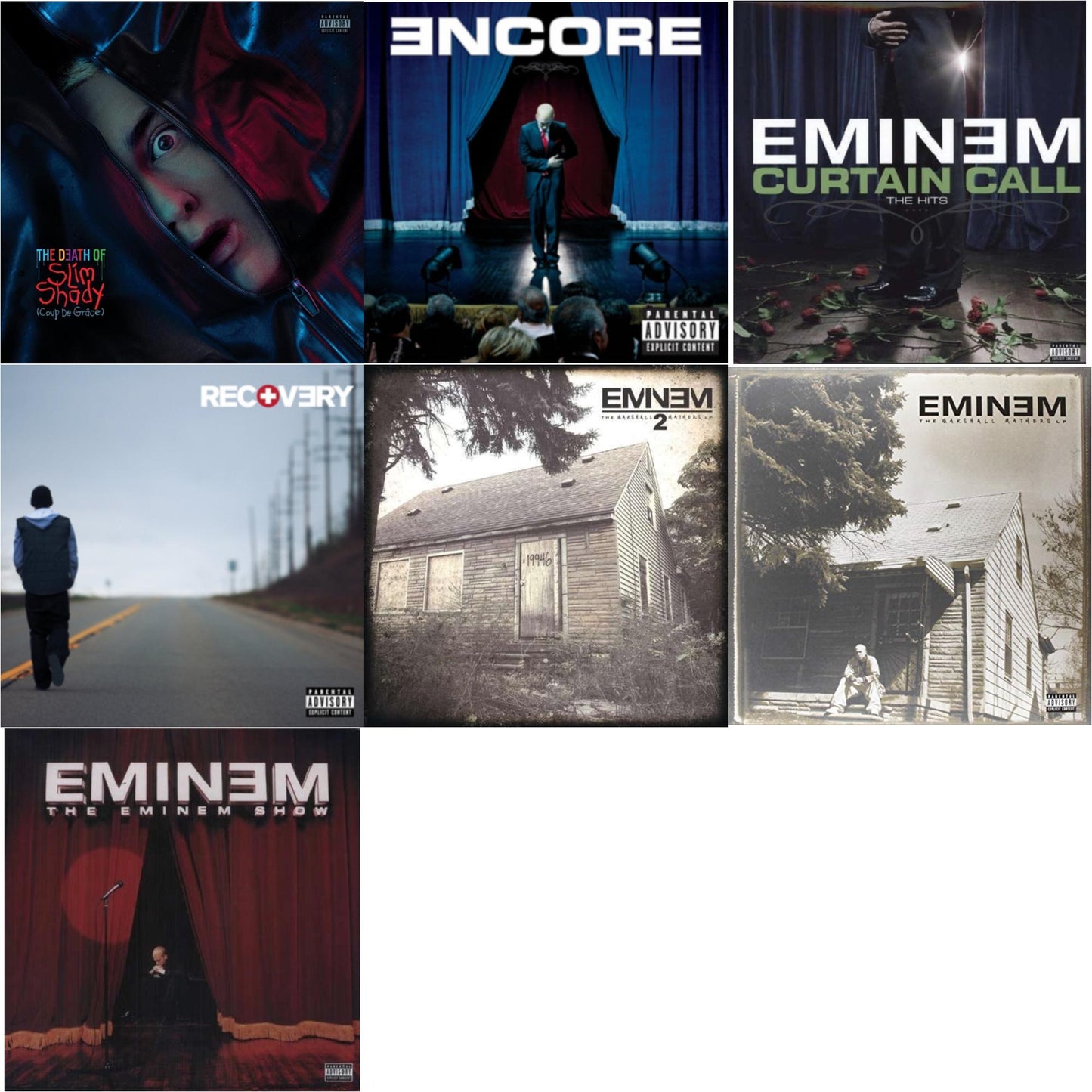 Eminem - Death Of Slim Shady (Coup De Grace) (X) (Red/Blue Vinyl/2LP) & Encore & Curtain Call: Hits & Recovery & Marshall Mathers LP 2 & Marshall Mathers LP & Eminem Show