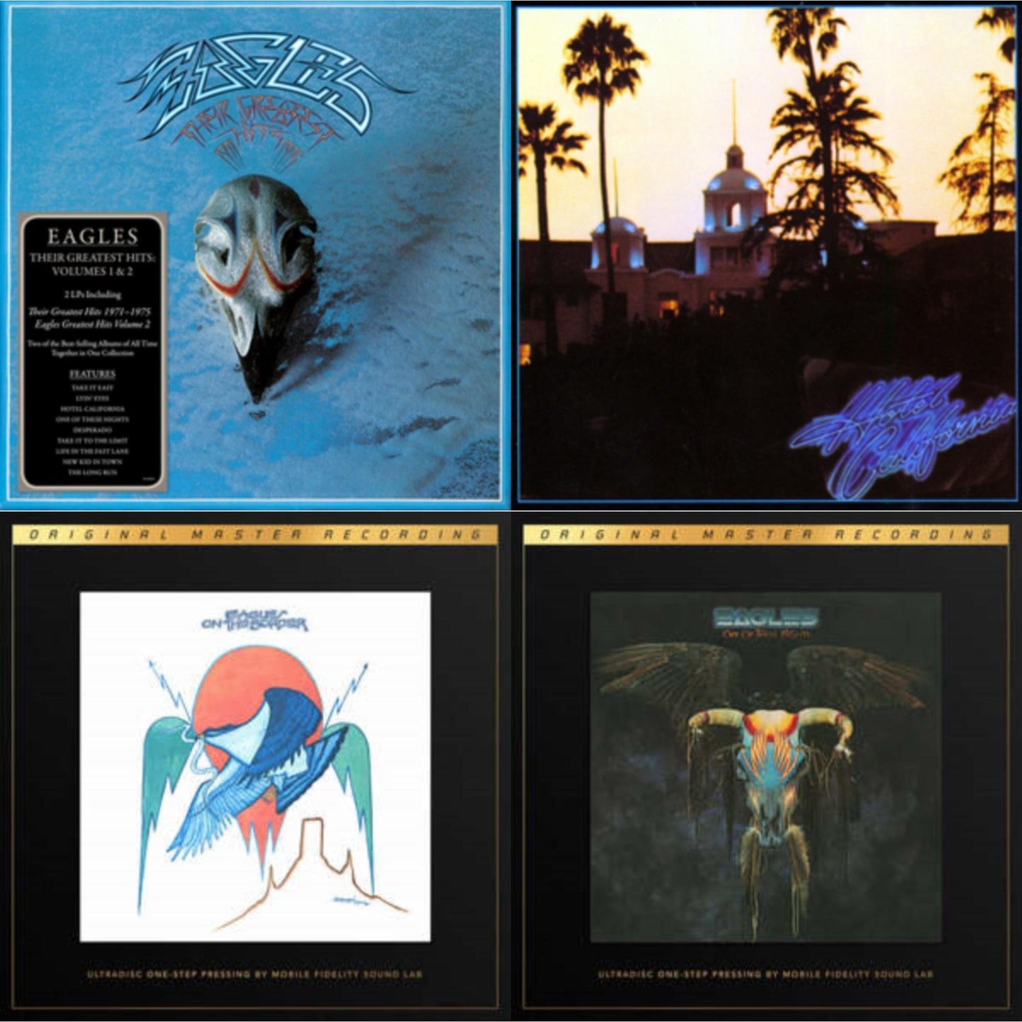 Eagles - Their Greatest Hits Vol.1 & 2 (2LP/180G) & Hotel California & On The Border (2LP/180G/45RPM Supervinyl Ultradisc One-Step/Original Masters/Limited/Numbered) & One Of These Nights (2LP/180G/45RPM Supervinyl Ultradisc One-Step/Original