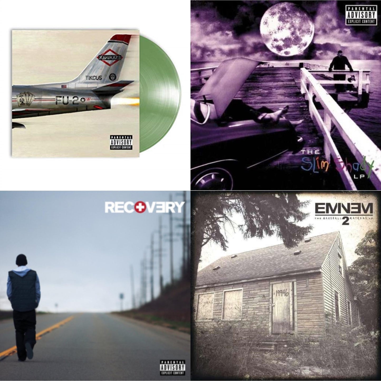 Eminem - Kamikaze (Opaque Olive Green LP Vinyl/Gatefold Jacket) & Slim Shady LP & Recovery & Marshall Mathers LP 2