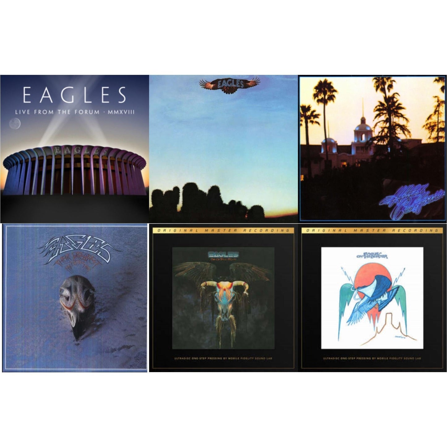 Eagles - Hotel California & Eagles & Their Greatest Hits 1971-1975 & Live From The Forum Mmxviii (4LP/180G) & On The Border (2LP/180G/45RPM Supervinyl Ultradisc One-Step/Original Masters/Limited/Numbered) & One Of These Nights (2LP/180G/45RPM