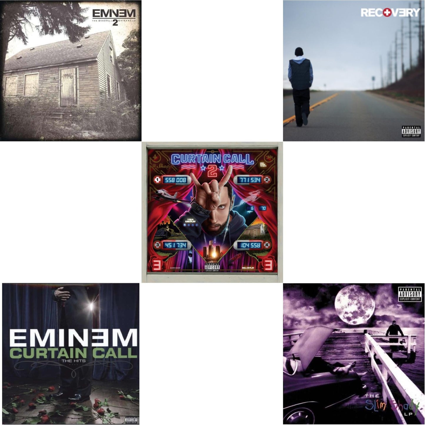 Eminem - Curtain Call 2 (2LP) & Curtain Call: Hits & Recovery & Marshall Mathers LP 2 & Slim Shady LP