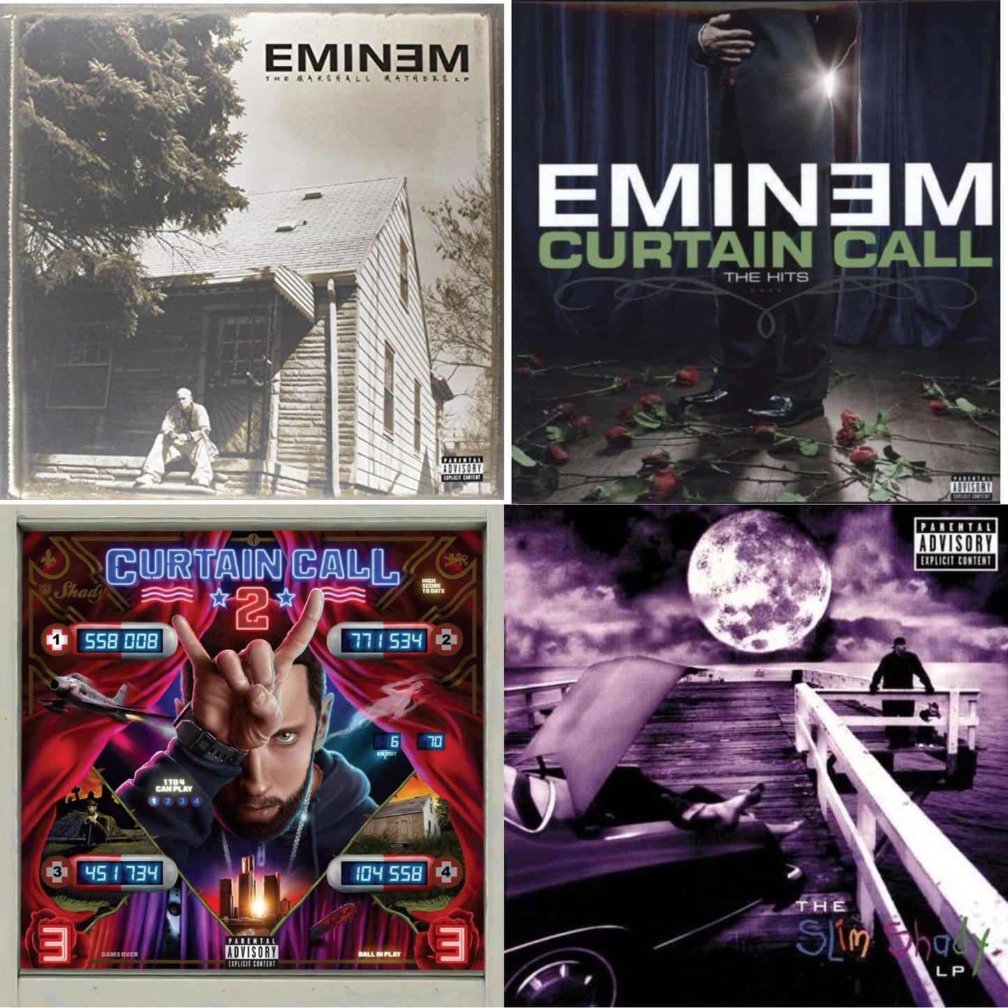 Eminem - Curtain Call 2 (2LP) & Curtain Call: Hits & Slim Shady LP & Marshall Mathers LP
