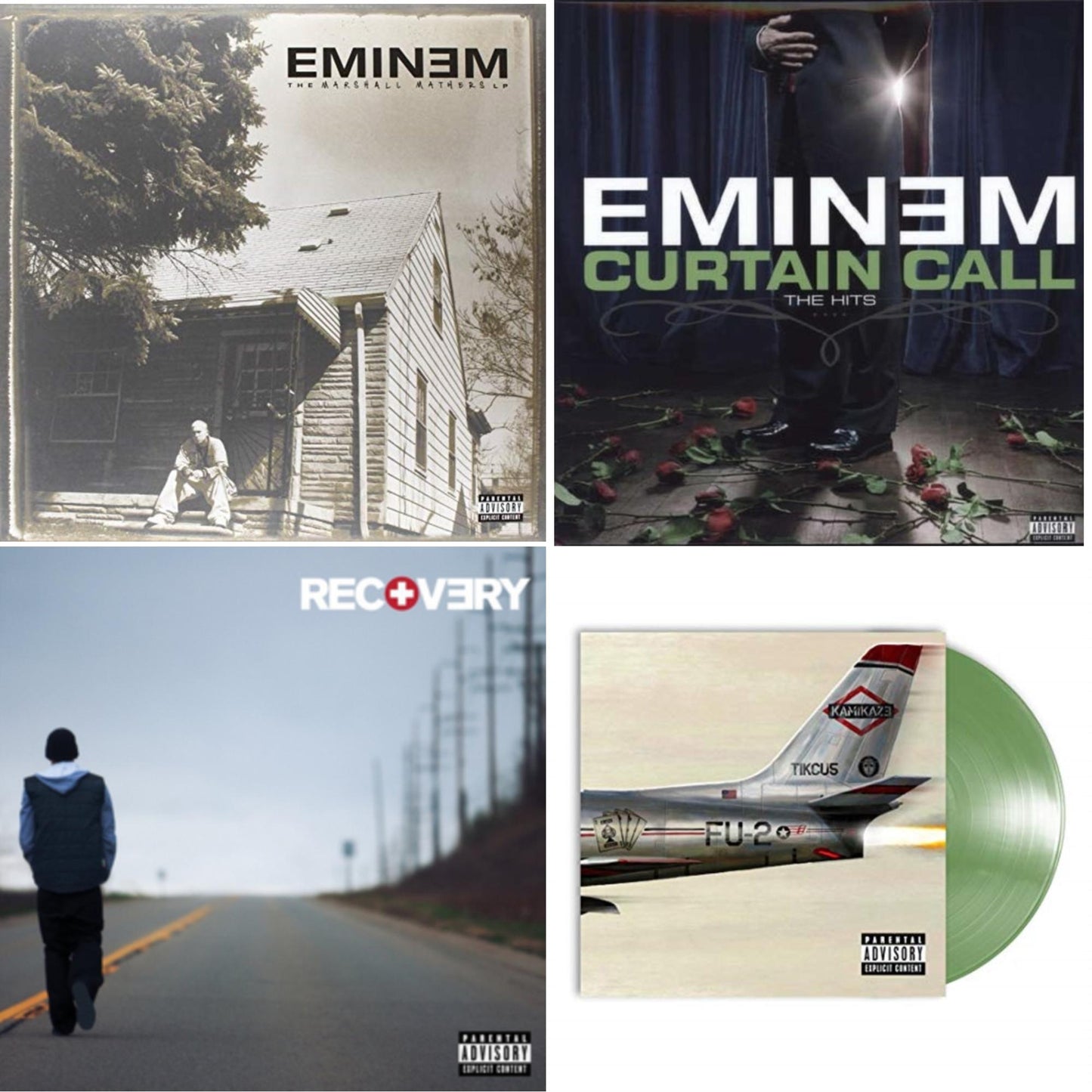 Eminem - Curtain Call: Hits & Recovery & Kamikaze (Opaque Olive Green LP Vinyl/Gatefold Jacket) & Marshall Mathers LP