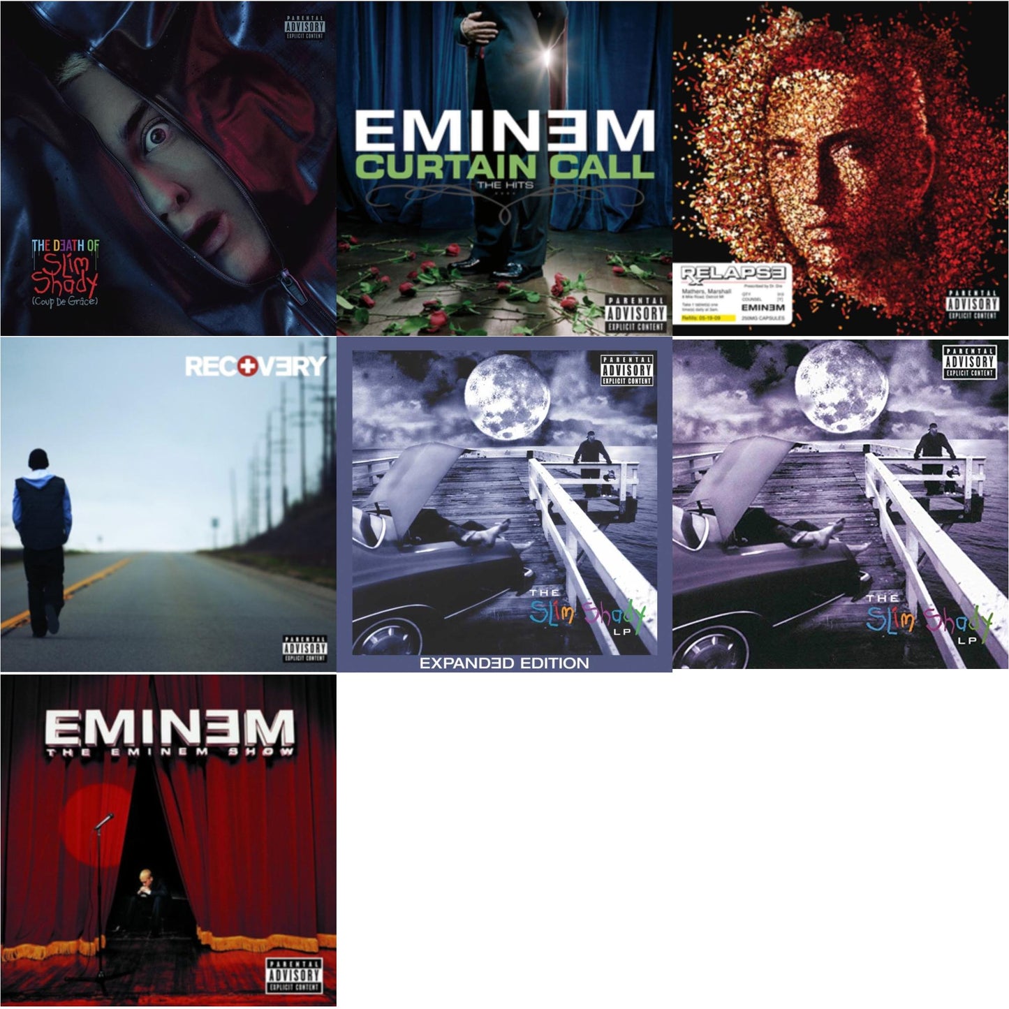 Eminem - Death Of Slim Shady (Coup De Grace) (X) & Curtain Call: Hits & Relapse & Recovery & Slim Shady LP (2CD Expanded Edition) (X) & Slim Shady LP & Eminem Show