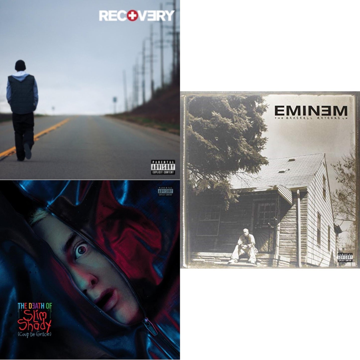 Eminem - Death Of Slim Shady (Coup De Grace) (X) (Red/Blue Vinyl/2LP) & Recovery & Marshall Mathers LP