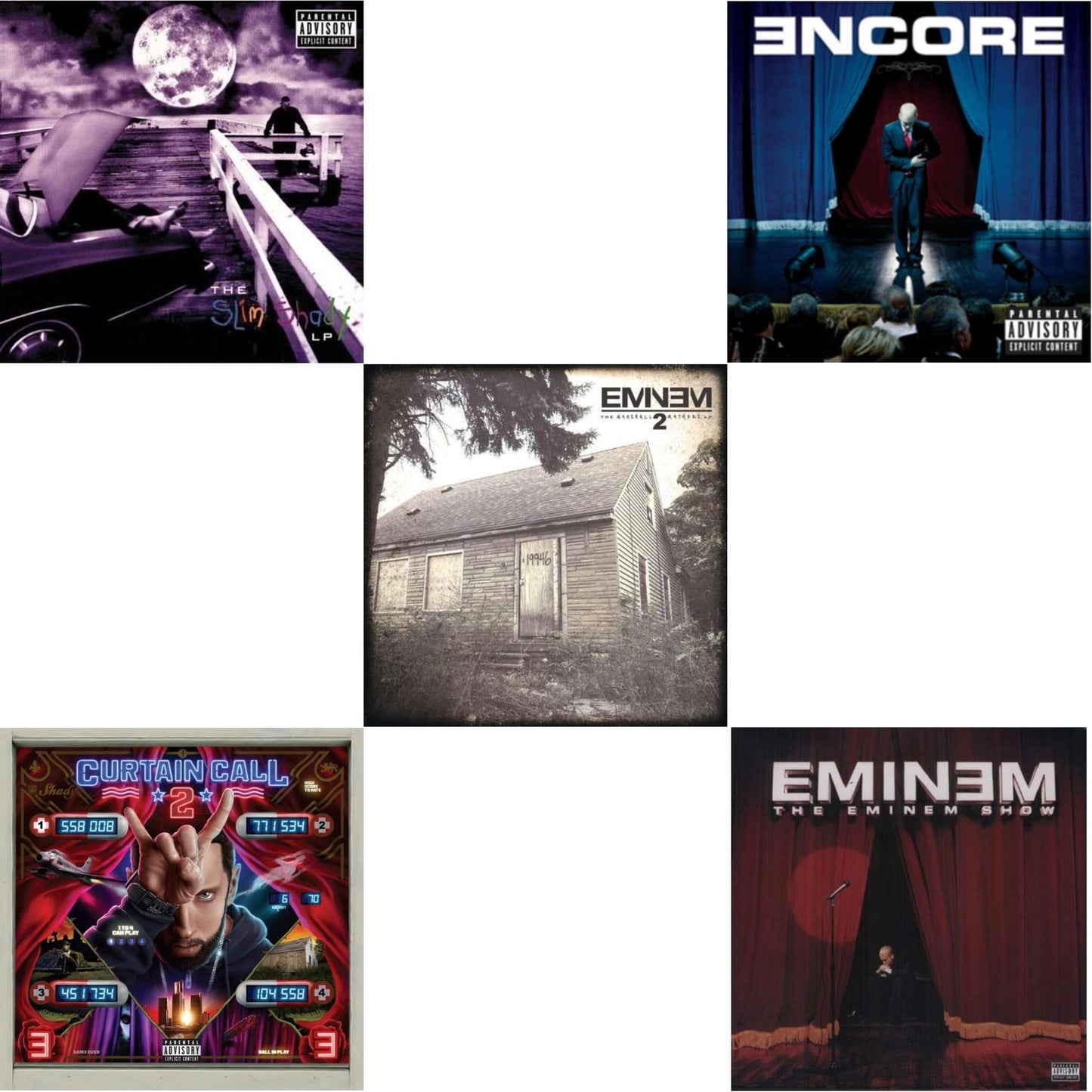 Eminem - Curtain Call 2 (2LP) & Encore & Marshall Mathers LP 2 & Slim Shady LP & Eminem Show