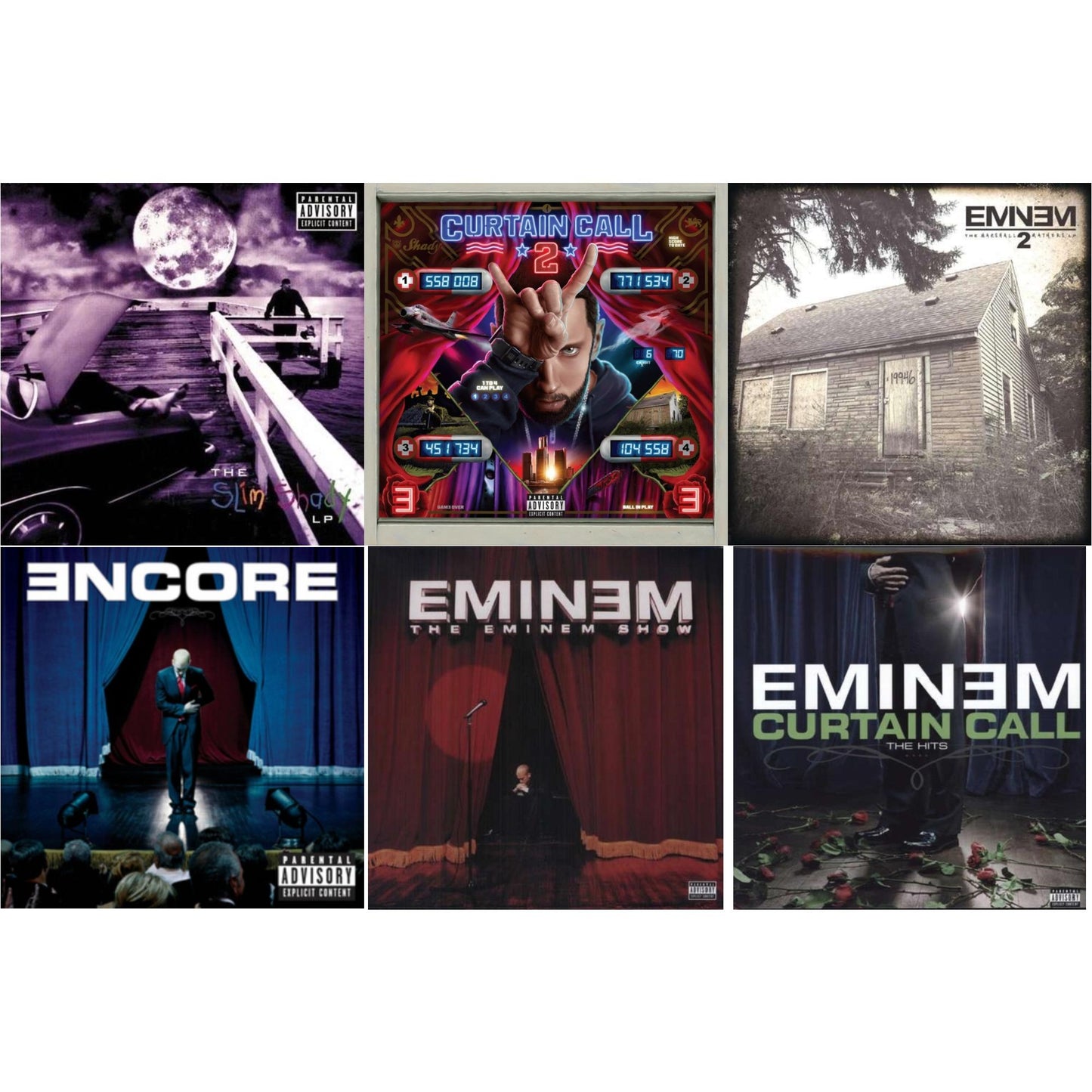 Eminem - Curtain Call 2 (2LP) & Encore & Curtain Call: Hits & Marshall Mathers LP 2 & Slim Shady LP & Eminem Show