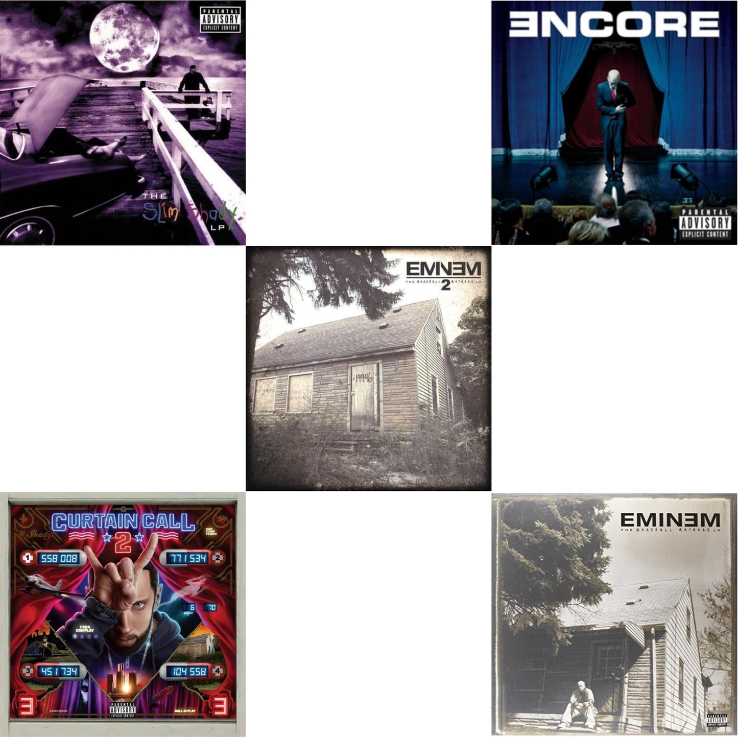 Eminem - Curtain Call 2 (2LP) & Encore & Marshall Mathers LP 2 & Slim Shady LP & Marshall Mathers LP