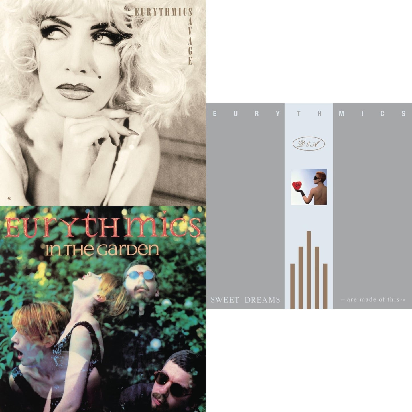 Eurythmics - In The Garden (180G/Dl Card) & Sweet Dreams (Are Made Of This) (180G/Dl Card) & Savage (180G/Dl Card) - LP Vinyl Bundle