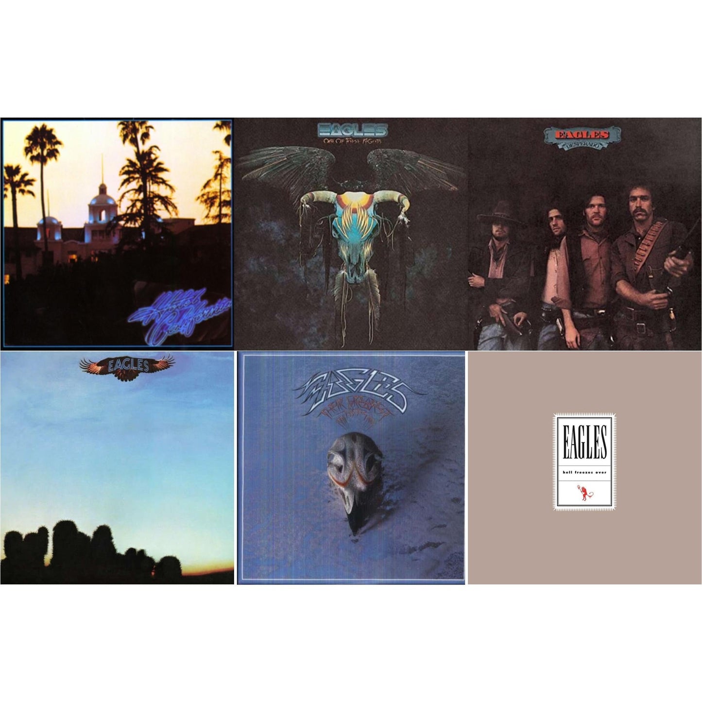 Eagles - Hotel California & One Of These Nights & Desperado & Eagles & Their Greatest Hits 1971-1975 & Hell Freezes Over (2LP/Remastered)