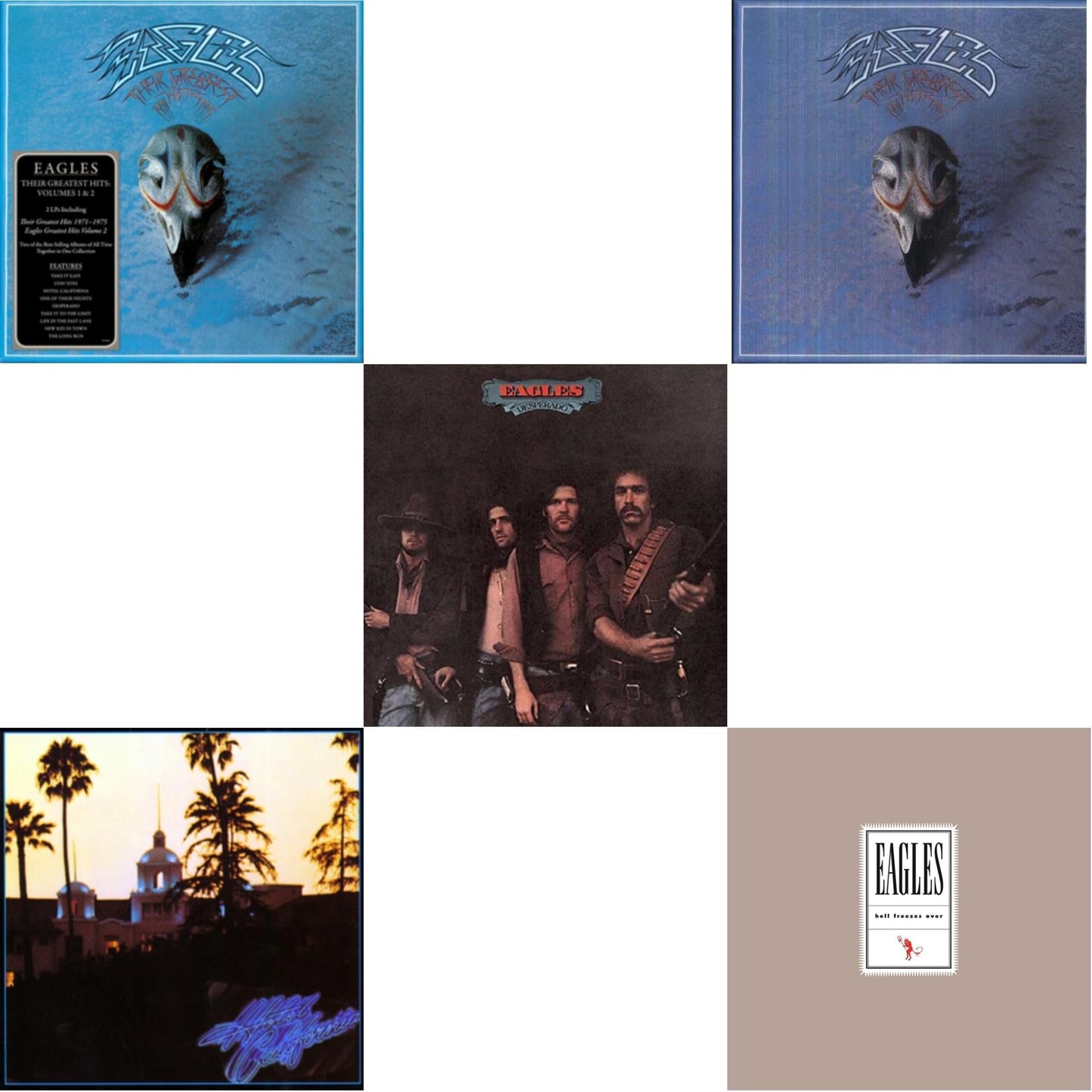 Eagles - Their Greatest Hits Vol.1 & 2 (2LP/180G) & Hotel California & Desperado & Their Greatest Hits 1971-1975 & Hell Freezes Over (2LP/Remastered)