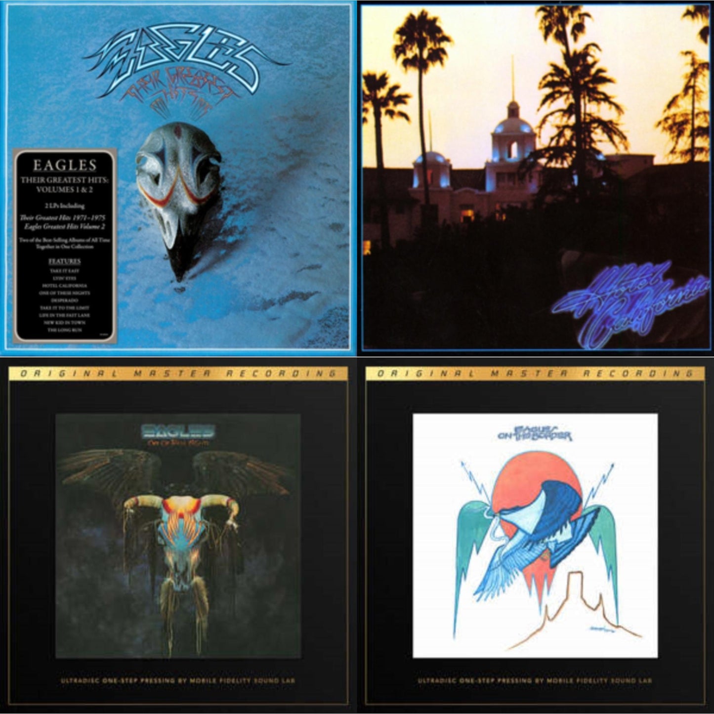 Eagles - Their Greatest Hits Vol.1 & 2 (2LP/180G) & Hotel California & On The Border (2LP/180G/45RPM Supervinyl Ultradisc One-Step/Original Masters/Limited/Numbered) & One Of These Nights (2LP/180G/45RPM Supervinyl Ultradisc One-Step/Original