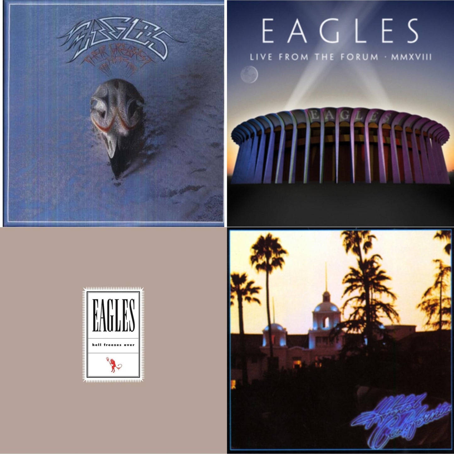 Eagles - Hotel California & Their Greatest Hits 1971-1975 & Hell Freezes Over (2LP/Remastered) & Live From The Forum Mmxviii (4LP/180G)