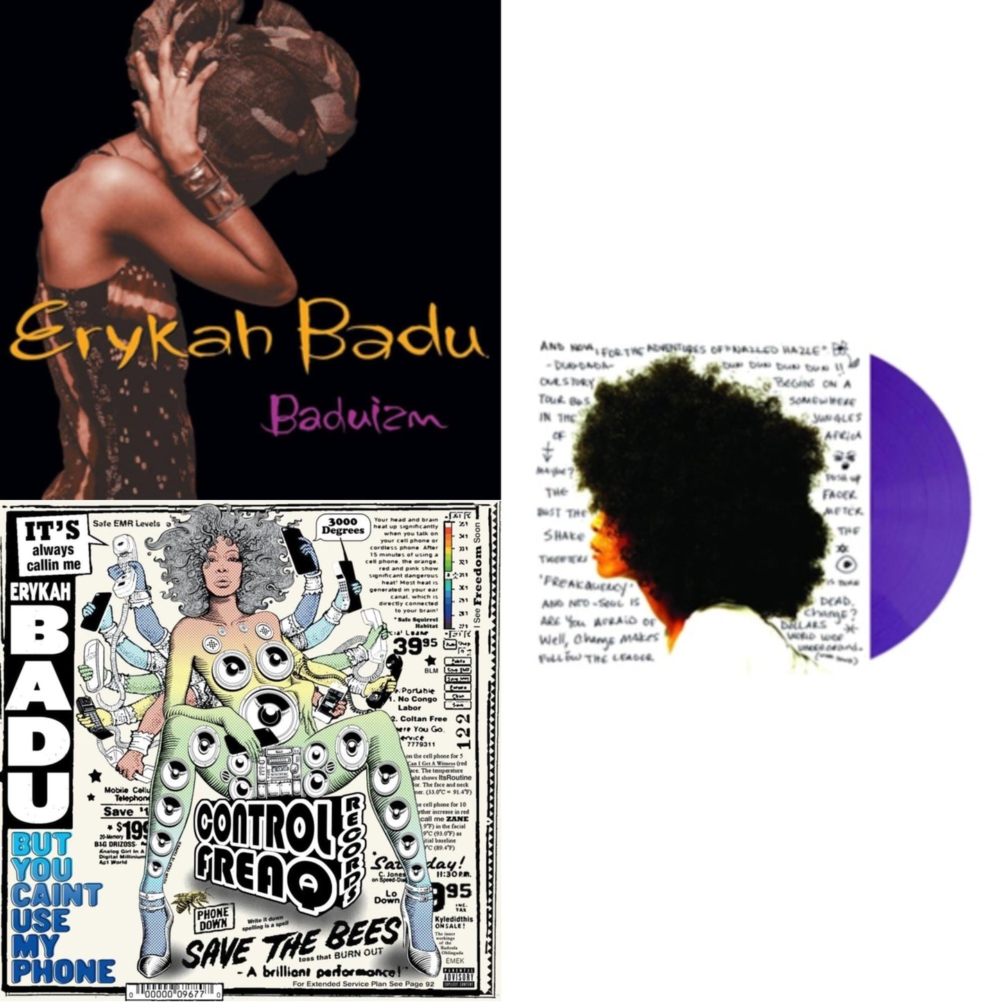 Erykah Badu - Worldwide Underground (Purple LP Vinyl) & But You Caint Use My Phone (Purple LP Vinyl) & Baduizm